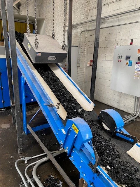 Grinding recycled materials at SD Polymer site in Macon, Georgia